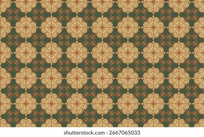 Ilustración Decorativo Patrón sin fisuras color verde y naranja para el Fondo de pantalla o el fondo, patrón sin fisuras archivo EPS.