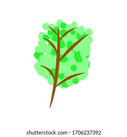 Illustration of decorative tree and green leaves