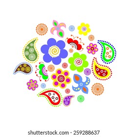 the Illustration dedicated to the beautiful flower ornament .
