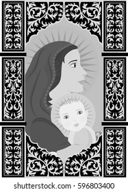 the illustration dedicated to the mother and child.