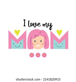 Illustration dedicated to Mother's Day. Vector illustration