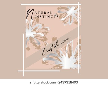 illustration with dedicated phrase with abstract flowers