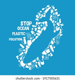La ilustración está dedicada a la contaminación de los océanos.
