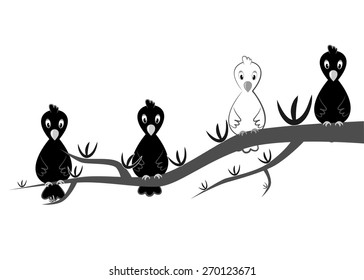 the illustration dedicated to the  white crow.
