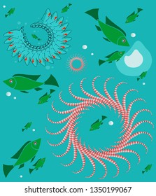 illustration of deep sea life