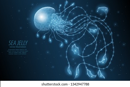 
Illustration of a deep-sea glowing jellyfish on a dark background
