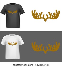 illustration of deer antlers, sticker,tshirt print, vector illustration