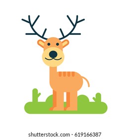 illustration of deer. card design for spring