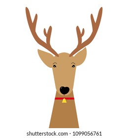 Illustration of deer. Christmas deer.  Reindeer. Head of the deer.