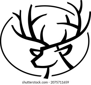 An illustration deer geometric vector logo. 