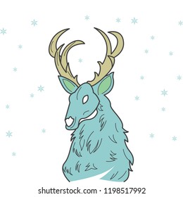 illustration of deer head