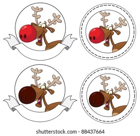 illustration of a deer head banner