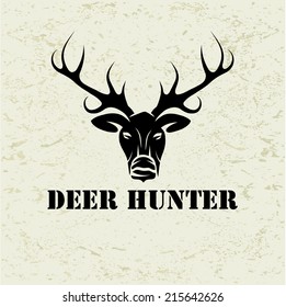 illustration of deer head on grunge background