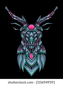 an illustration of a deer head robot