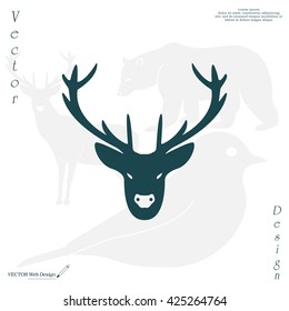 illustration of a deer head silhouette