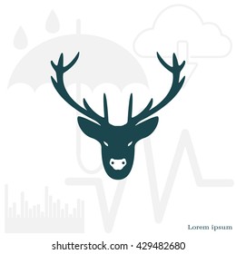 illustration of a deer head silhouette