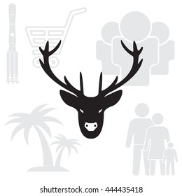 illustration of a deer head silhouette