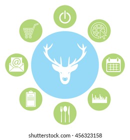 illustration of a deer head silhouette