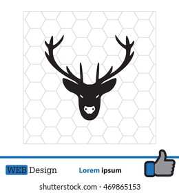illustration of a deer head silhouette