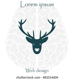 illustration of a deer head silhouette