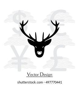 illustration of a deer head silhouette