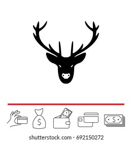 illustration of a deer head silhouette. icon
