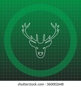 illustration of a deer head silhouette. line icon