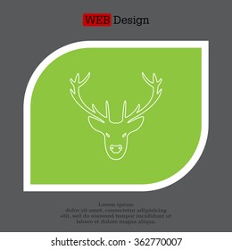 illustration of a deer head silhouette. line icon