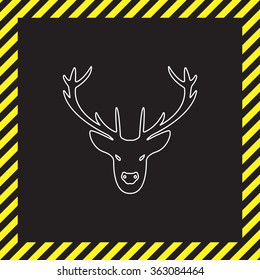 illustration of a deer head silhouette. line icon