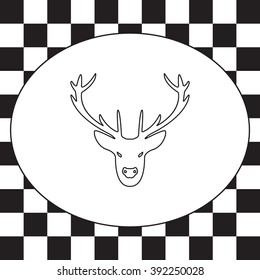 illustration of a deer head silhouette. line icon