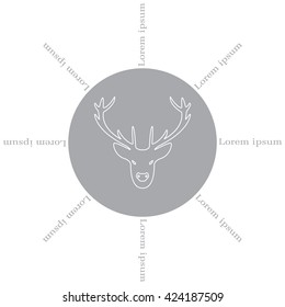 illustration of a deer head silhouette. line icon