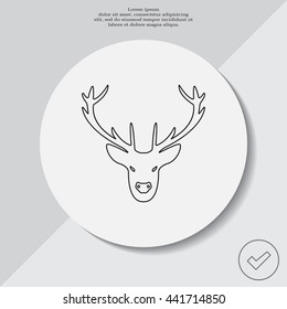 illustration of a deer head silhouette. line icon
