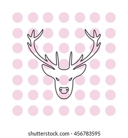 illustration of a deer head silhouette. line icon