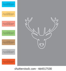 illustration of a deer head silhouette. line icon