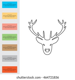 illustration of a deer head silhouette. line icon