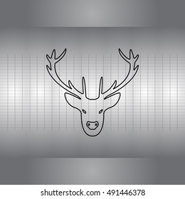illustration of a deer head silhouette. line icon