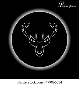 illustration of a deer head silhouette. line icon