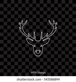 illustration of a deer head silhouette. line icon