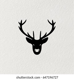 illustration of a deer head silhouette. line icon