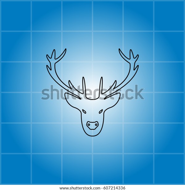 Illustration Deer Head Silhouette Line Icon Stock Vector Royalty Free 607214336 Shutterstock 5066