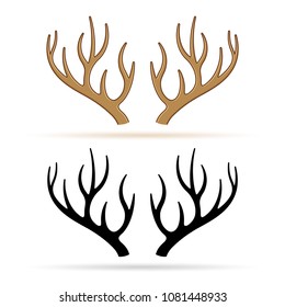 Illustration of deer horns on white background