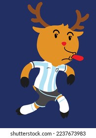 ILLUSTRATION OF THE DEER ARE PLAYING FOOTBALL WEAR ARGENTINA KIT