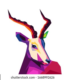 illustration deer in pop art portrait