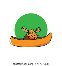illustration of deer riding a boat