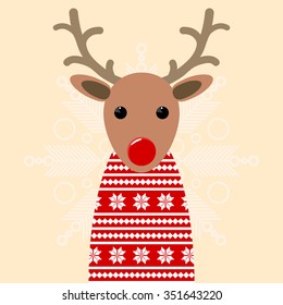 Illustration Of Deer Rudolph