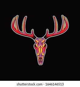 
Illustration of deer skull head