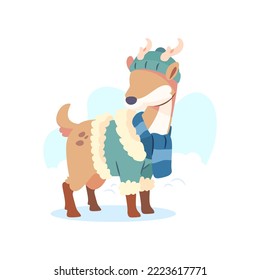 illustration of deer in winter