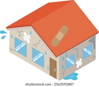 Illustration of a defective house