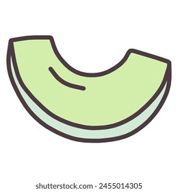 Ilustración de un melón lindo deformado