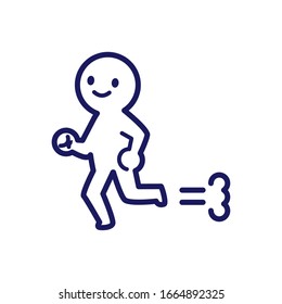 Illustration eines deformierten einfachen menschlichen Laufens mit Dynamik